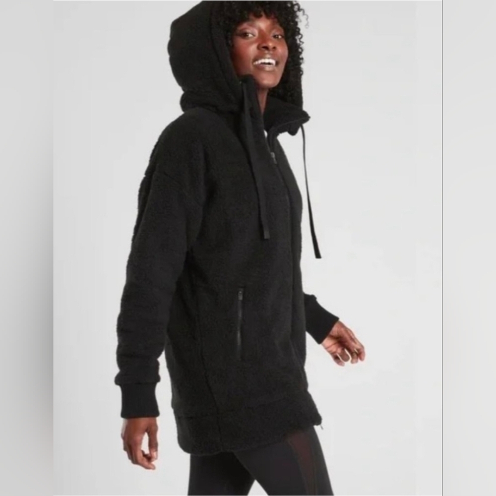 Athleta Black Sherpa CYA Hoodie